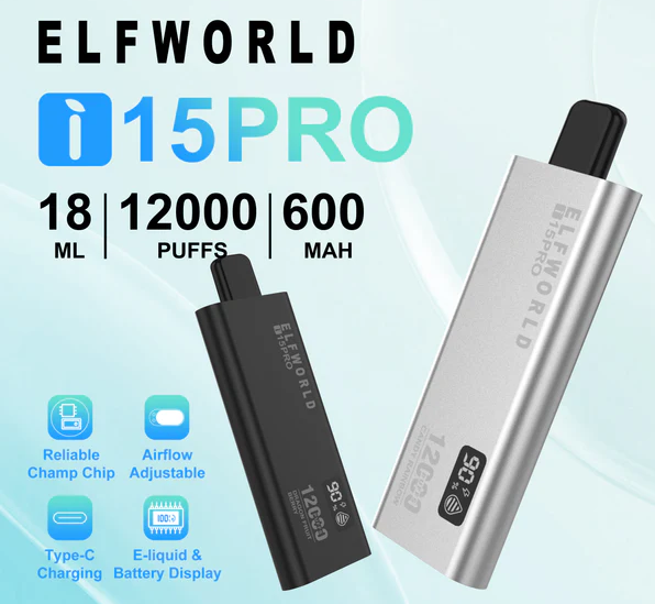 Elf World I15 PRO 12000 Puffs Disposable Vape 2% 20mg and 5% 50mg Nic 7 Flavors