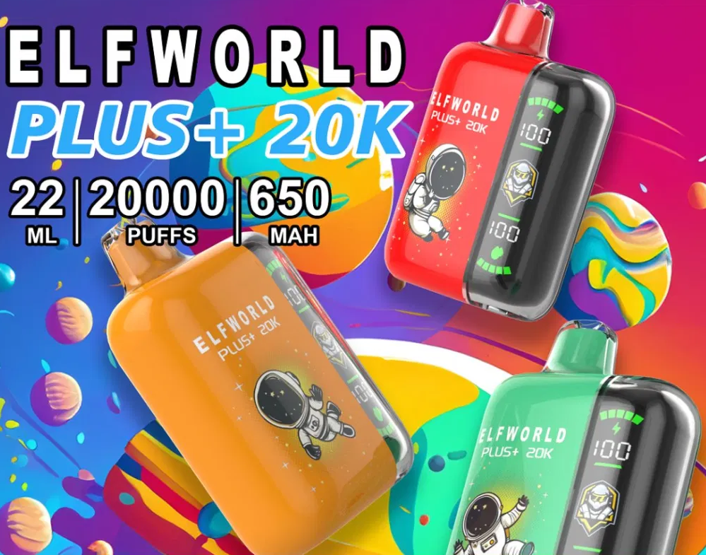 Elf World Plus 20000 Puffs Animated Screen Disposable Vape 2% 20mg Nic and 5% 50mg Nic