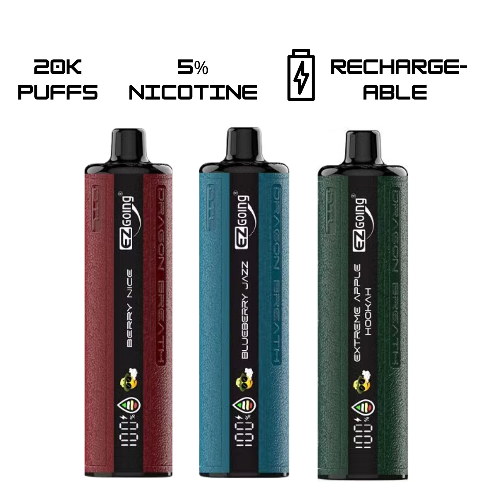 EZ GOING DTL 20000 Puffs Adjustable Airflow Disposable Vape E-Shisha 5% 50mg NIC