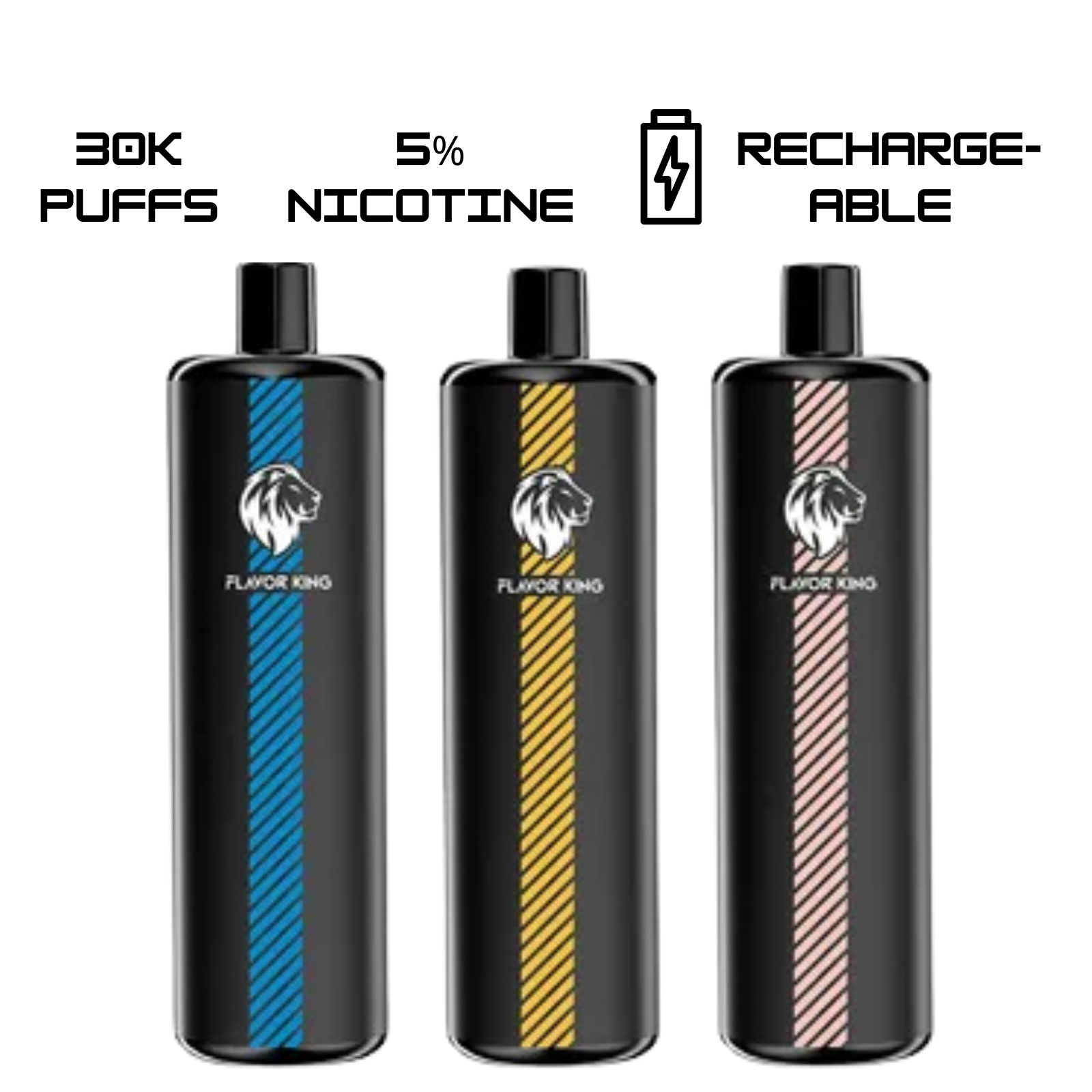 FLAVOR KING DTL 30000 Puffs Adjustable Airflow Disposable Vape E-Shisha 5% 50mg NIC