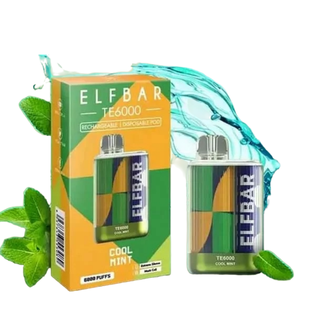 Elf Bar TE6000 Disposable Vape 6000 PUFFS 5% 50mg Nic 6 Flavors