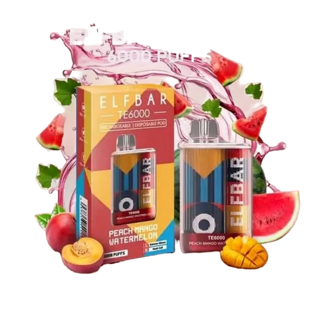 Elf Bar TE6000 Disposable Vape 6000 PUFFS 5% 50mg Nic 6 Flavors