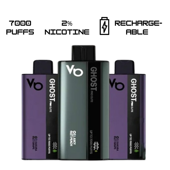 Ghost Pro Elite 7000 Puffs Disposable Vape 2% 20mg Nic 4 Flavors