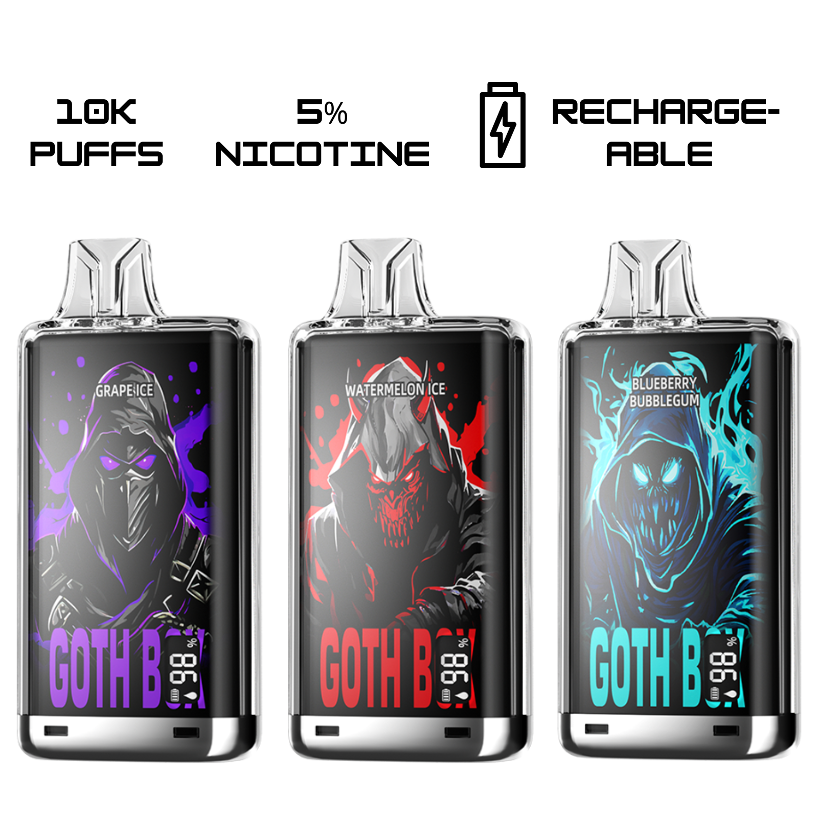 Freeton Goth Box 10000 Puffs Disposable Vape 5% 50mg Nic