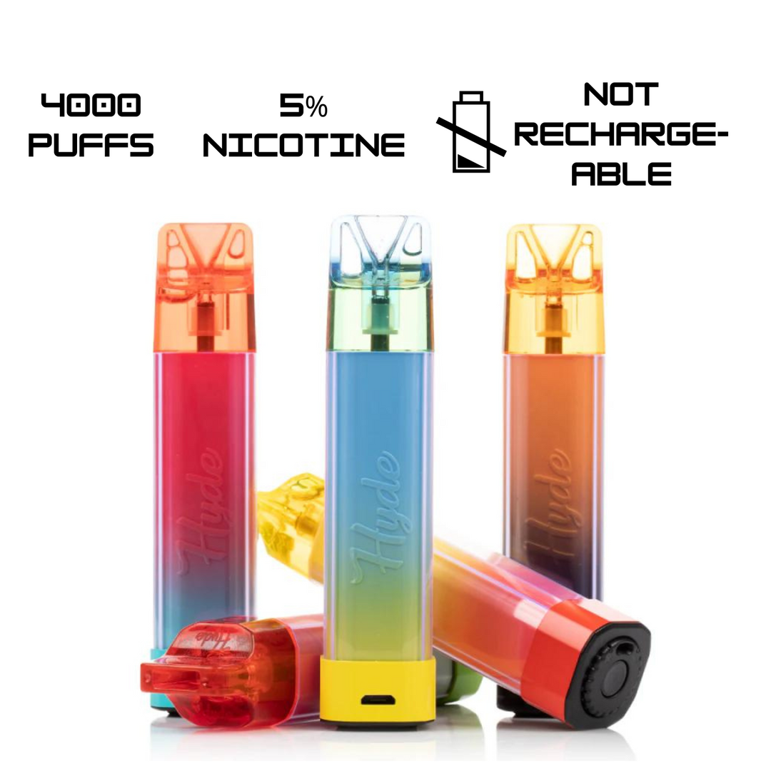 Hyde Edge Rave 4000 Puffs Disposable Vape With Lights 5% 50mg Nic 11 Flavors