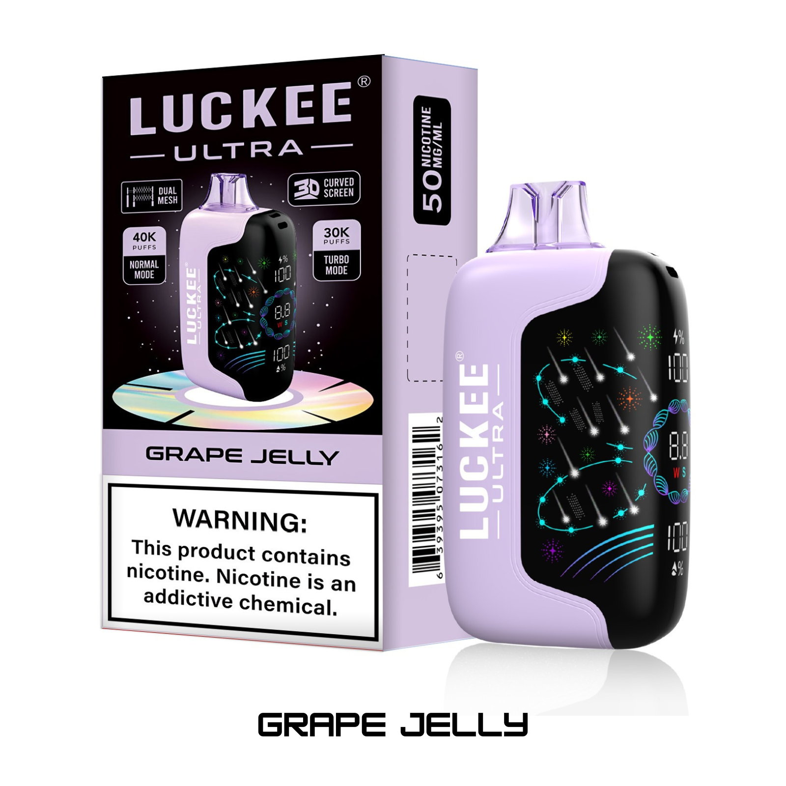 Luckee Ultra 40000 Puffs Adjustable Airflow Stylish 3D Design Disposable Vape 5% 50mg NIC