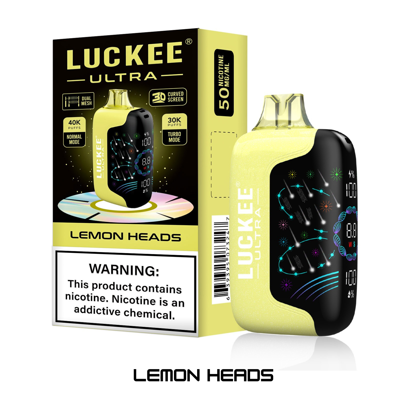 Luckee Ultra 40000 Puffs Adjustable Airflow Stylish 3D Design Disposable Vape 5% 50mg NIC