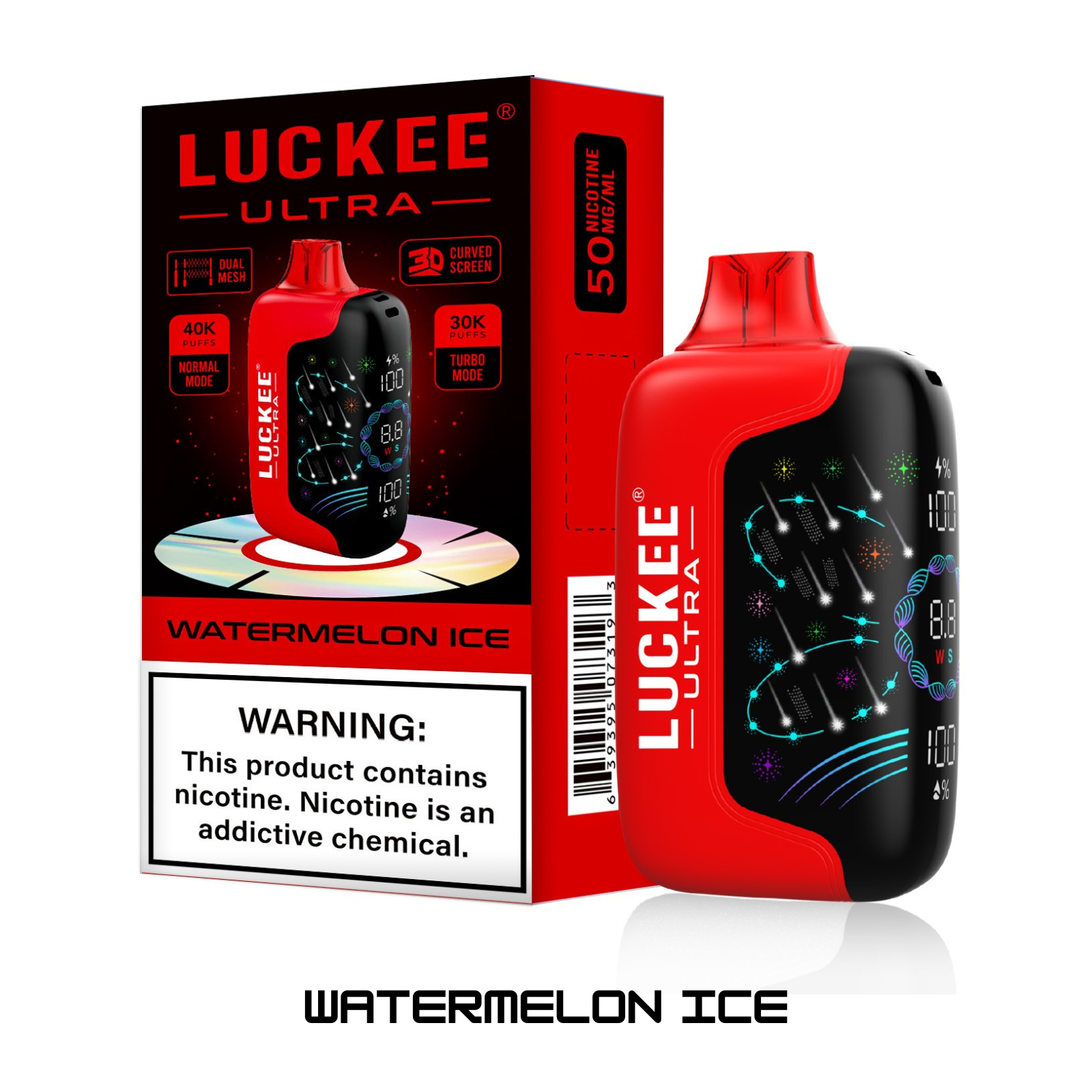 Luckee Ultra 40000 Puffs Adjustable Airflow Stylish 3D Design Disposable Vape 5% 50mg NIC