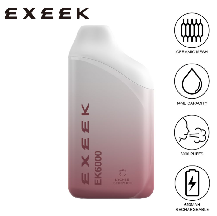 Exeek EK6000 Disposable LycheeBerryIce2 best vape in abu dhabi