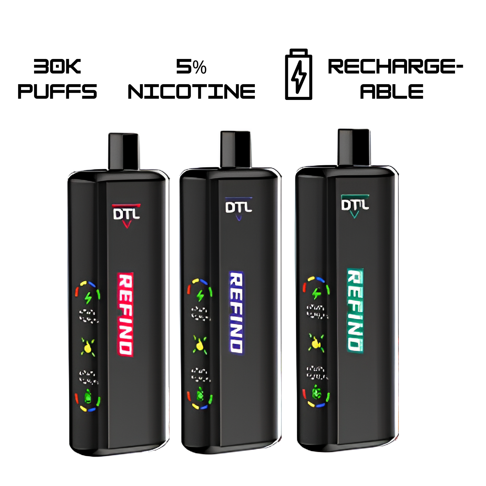 Flavor King DTL 30000 Puffs Adjustable Airflow Disposable Vape E-Shisha 5% 50mg NIC