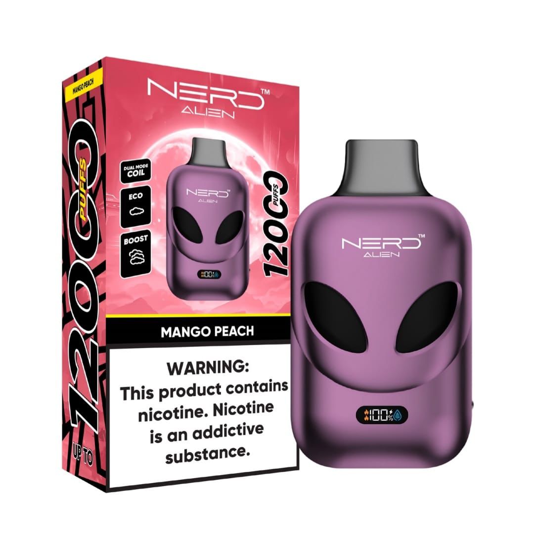 NERD Alien 12000 Puffs Disposable Vape 2% 20mg Nic 10 Flavors