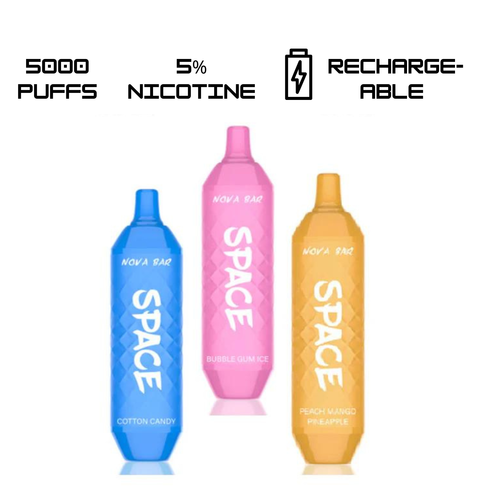 Space Max Nova  5000 Puffs  Disposable Vape 5% 50mg Nic 4 Flavors