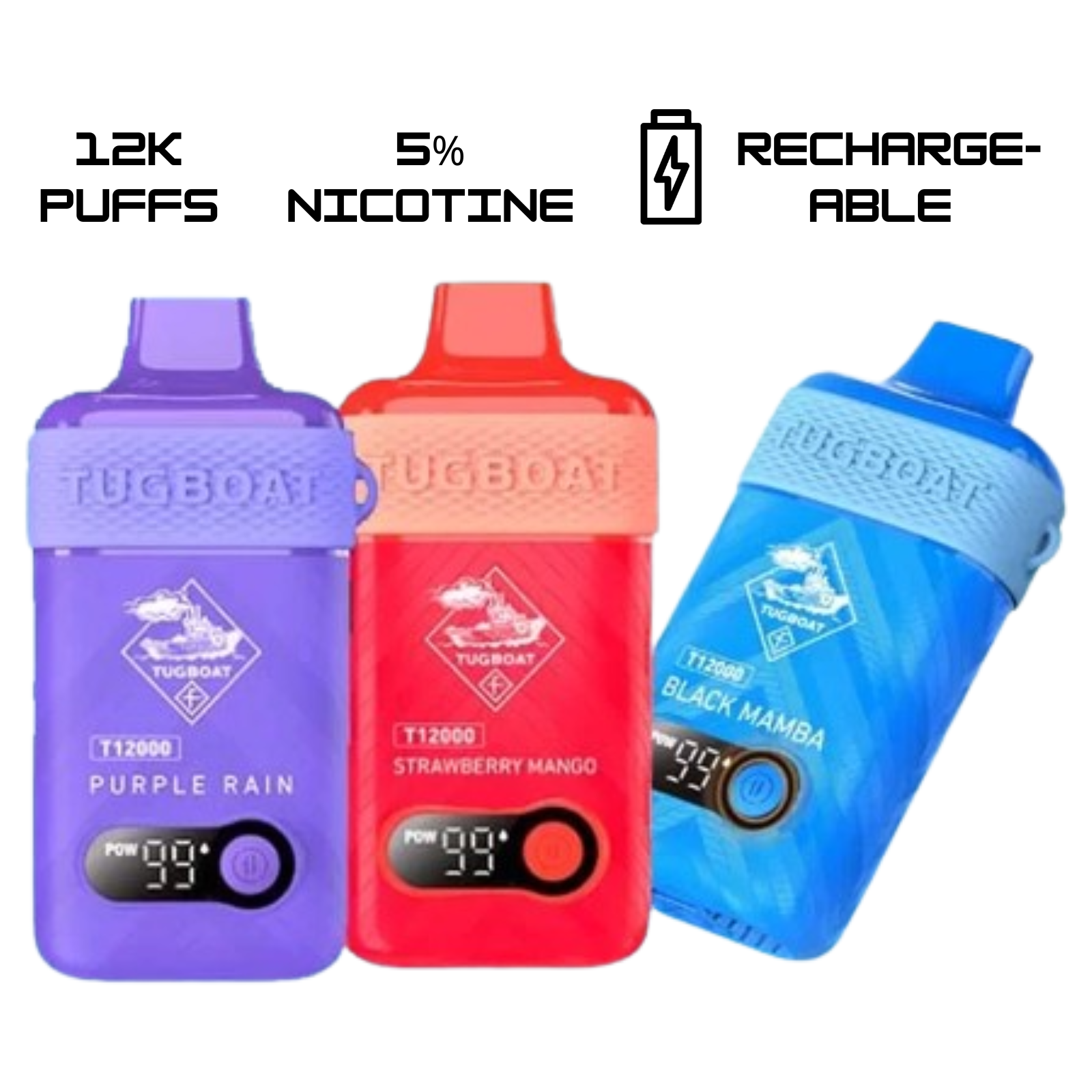 Tugboat T12000 Disposable Vape 12000 Puffs 5% 50mg Nic