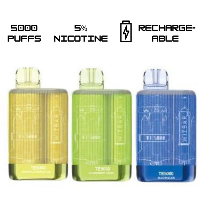 Wiz Bar TE5000 Disposable Vape 5000 Puffs (6 Flavors)