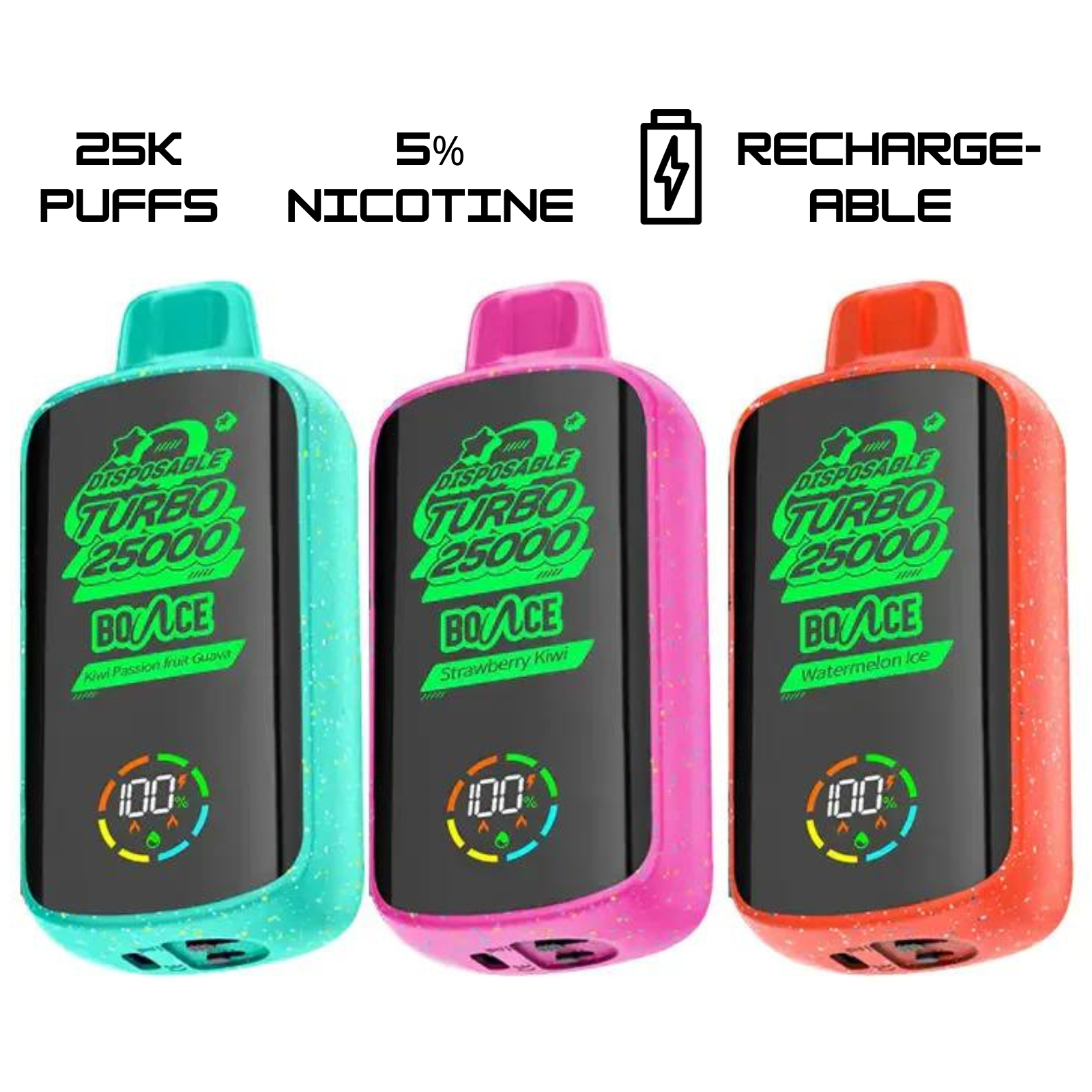 Bounce Turbo 25000 Puffs Disposable Vape 5% 50mg Nic