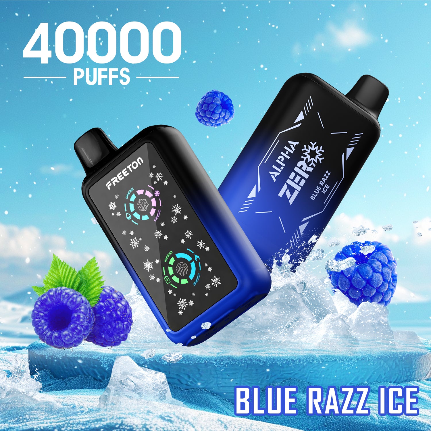 Freeton Alpha Zero 40000 Puffs ADJUSTABLE ICE LEVELS  Disposable Vape 5% 50mg Nic