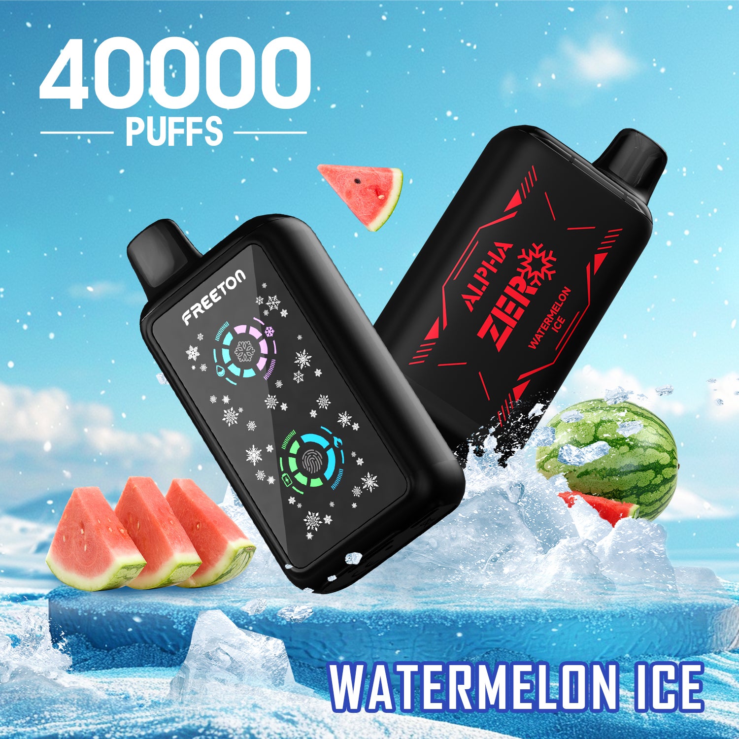 Freeton Alpha Zero 40000 Puffs ADJUSTABLE ICE LEVELS  Disposable Vape 5% 50mg Nic